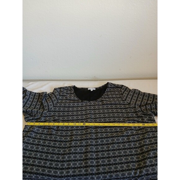 FASHION BUG Womens Blouse Tunic Lunes 3X Top Flared Long Sleeve Gray Geografic - Picture 13 of 16